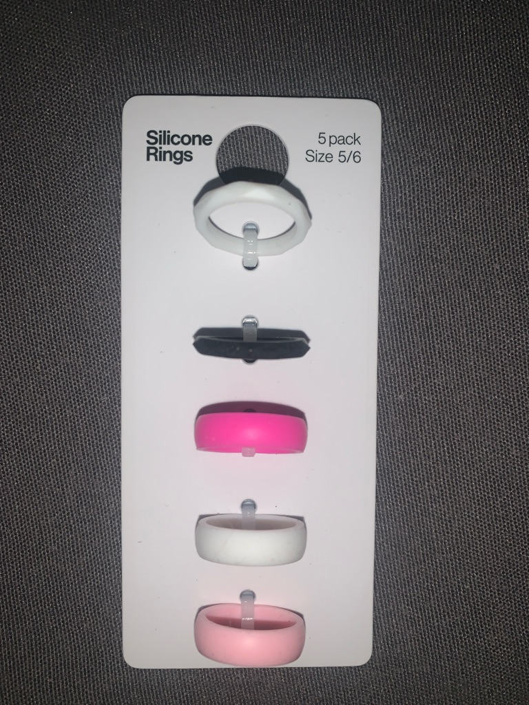 - Silicone Ring Set White, Black, Hot Pink, Light Pink